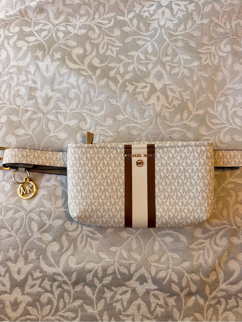Michael Kors Beige Signature Logo Belt Bag
